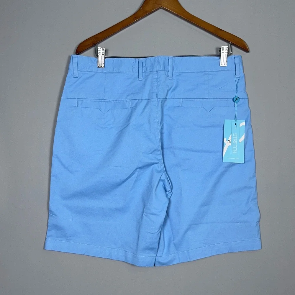 Perruzo Slim Fit Chino Shorts Mens Size 32 Light‎ Blue Summer Resort Costal